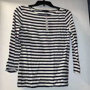 NWT JCrew Stripped 3/4 sleeve top